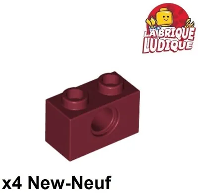 Buy LEGO Technic 4x Brick 1x2 Hole 1 Hole Red Dark / Dark Red 3700 New • 2.42£