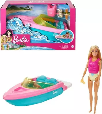 Buy Barbie Doll And Boat Playset With Pet Puppy, Life Vest Accessories, Fits...  • 24.35£