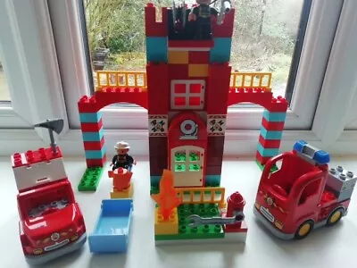 Buy LEGO DUPLO: Fire Station (10593). 2 Vehicles, 2 Firefighters. Nearly Complete.  • 15.99£