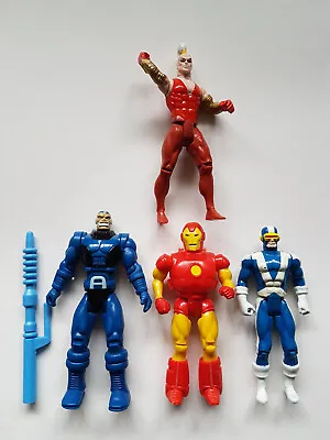 Buy Toy Biz 1991 Marvel Super Heroes Figures Set Iron Man Cyclops Apocalypse Gideon • 9.99£