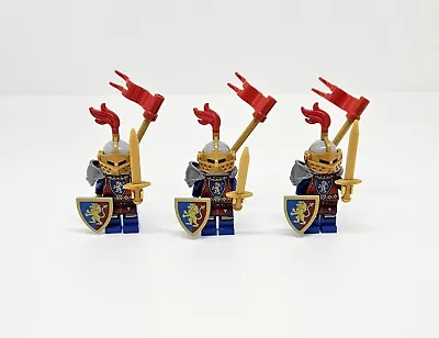 Buy Lego Lion Knight Castle Minifigure Army Kings Guard With Red Plume X3 New (e8) • 29.99£