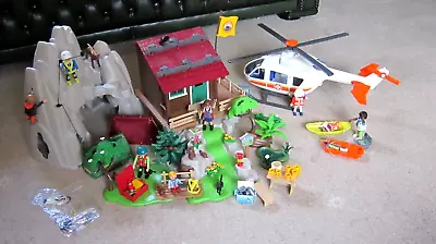 Buy Playmobil Action Rock Climbing Mountain & Cabin-9026, Helicopter Rescue-6686 Exc • 37£