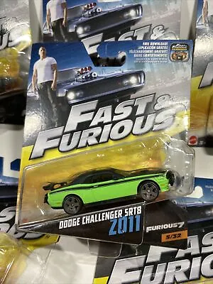 Buy Dodge Challenger SRT8 Z011 Fast And Furious Model Car Mattel 1:55 5/32 Die Cast • 7.99£