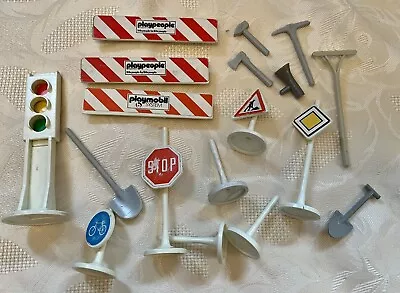 Buy Vintage Playmobil Traffic Light & Construction/Road Work Signs/Pieces Spares • 4.99£