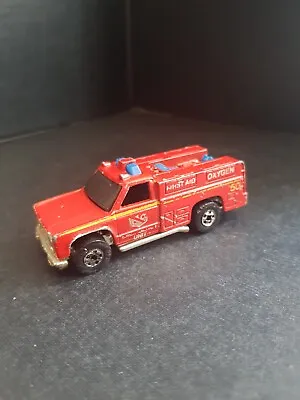 Buy Vintage Hot Wheels Redline Emergency Unit 50 Red Fire Truck 1974 • 5.95£