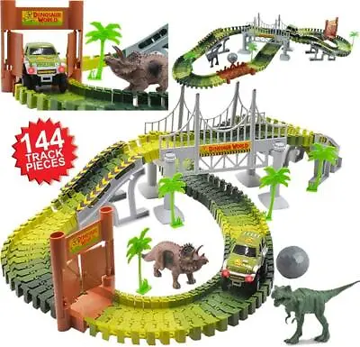 Buy  Dinosaur World Flexible Race Track Slot Car Play Game Toy Set Gift For Kids • 22.99£