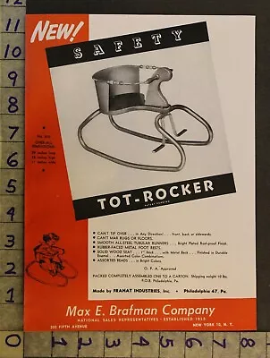 Buy 1948 Toy Ad Infant Toddler Tot Rocker Baby Max Brafman Franat Philadelphia Tg42 • 20.74£
