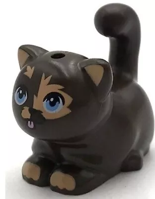 Buy LEGO Dark Brown Cat Baby Kitten Pixel Sitting Cute Animal Minifigure New • 1.99£