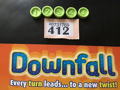 Buy Downfall Board Game MB Hasbro 2011 “PARTS “ Full Set Of 1-5 LIME Counters .412 • 4£