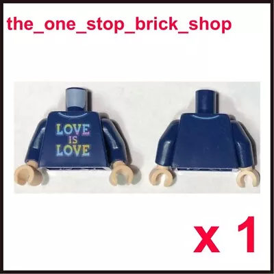 Buy 1x LEGO Dark Blue Torso Collared Shirt, Rainbow 'LOVE IS LOVE'( 973pb4445c01 ) • 4.20£
