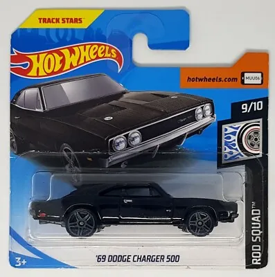 Buy Hot Wheels 69 Dodge Charger 500 Rod Squad 9/10 Short Card - Black • 6.99£