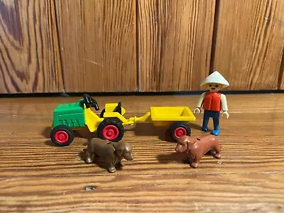 Buy Playmobil - Vintage Child's Tractor And Dogs - 3715 • 5£