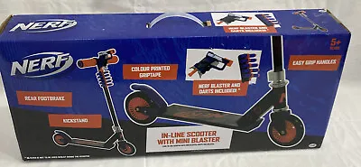 Buy Nerf Blaster Kids Inline Push 2 Wheel Scooter Shooting Darts Outdoor Toy • 29.99£