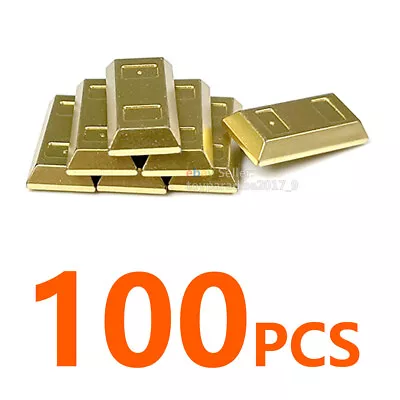 Buy 100PCS Metallic Color Gold Bullion Ingots Bars Pieces 21322 Set Lot Bulk Bricks • 9.59£
