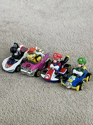 Buy Hot Wheels Mario Kart Car Black Yoshi P-Wing, Pink Bowser Badwagon, Luigi, Mario • 90£