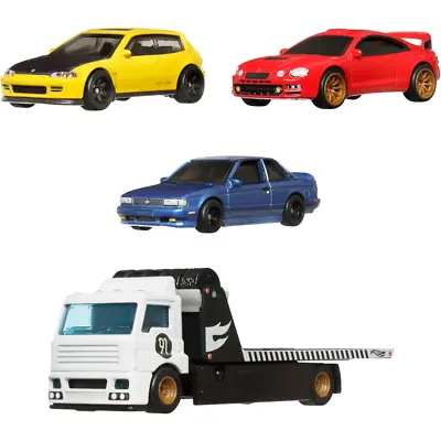 Buy Hot Wheels Premium 3 Japanese 1:64 Die-Cast Cars & 1 Team Transport Vehicle • 29.99£