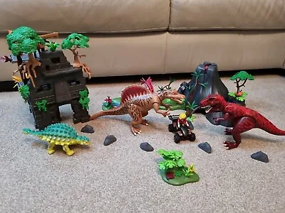 Buy Playmobil Dinosaur Volcano Scene Bundle In Very Good Condition  • 20£