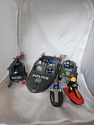Buy Playmobil Police Bundle Inc Vehicles, Boat, Figures & Accessories  • 10£
