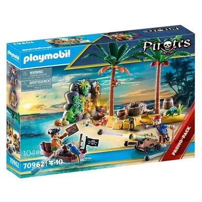 Buy Playmobil 70962 Pirate Treasure Island With Rowboat Promo Pack 104pcs Playset • 27.99£