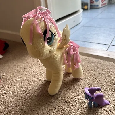 Buy My Little Pony Trixie Lulamoon Mini Plastic Figure & Fluttershy Soft Plush Toy • 10£