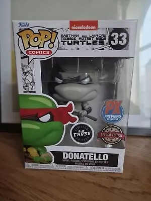 Buy Funko Pop Comics Teenage Mutant Ninja Turtles Donatello 33 CHASE PX Preview • 20£