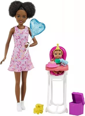 Buy Mattel Barbie Skippers Babysitters Black Hair, Birthday, Feeding Chair • 38.37£