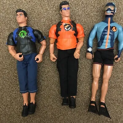 Buy 3 Assorted Action Man Dolls. Diver, 1 With Glasses. With Shorts/trousers. Set A • 6.25£