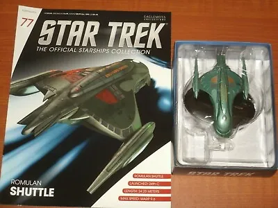 Buy Star Trek Starships Collection: #77 ROMULAN SHUTTLE  'Eaglemoss Replica' 2016 • 14.99£
