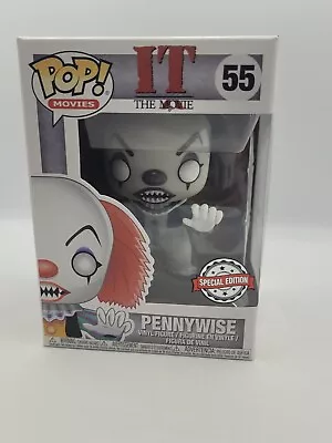 Buy FUNKO POP #55 PENNYWISE IT The Movie BLACK & WHITE EXCLUSIVE BOXED IN PROTECTOR • 29.99£