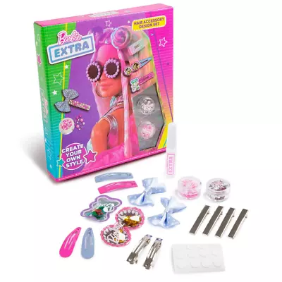 Buy Girls Barbie Hair Accessories Design Set Glitter Gems Hair Bows, Slides & Clips • 7.95£