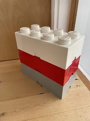 LEGO Storage Brick Container EMPTY 8 Studs Yellow Plastic Box 14x7x7  Stackabl