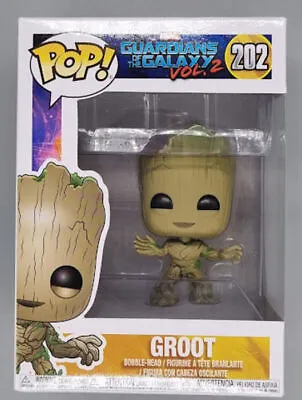 Buy Funko POP #202 Groot (Young) Marvel Guardians Of The Gal Damaged Box + Protector • 10.39£
