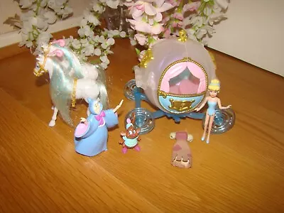 Buy Disney Princess Cinderella Polly Pocket Horse Carriage Disney Dolls Bundle • 19.99£