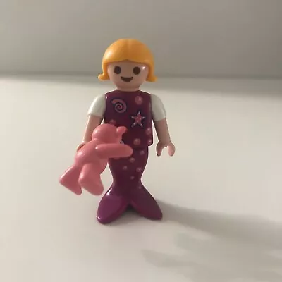Buy Playmobil Mermaid & Ocean Magic: Pink Tailed Little Girl Mermaid With Toy • 3.50£