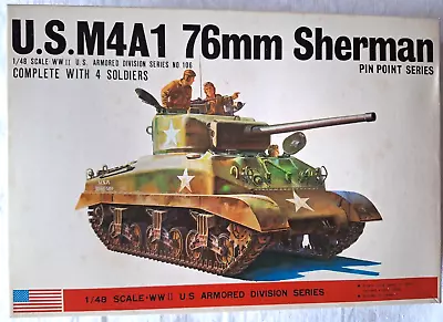Buy Bandai 1:48th Scale U.S Army M4A1 76mm Sherman Tank & 4 Crew. Pin Point Series. • 43.99£