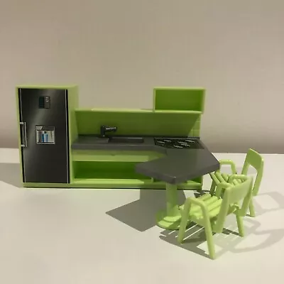 Buy Unused Playmobil Dollshouse Furniture: Kitchen Unit & Chairs - Mint Green • 6£