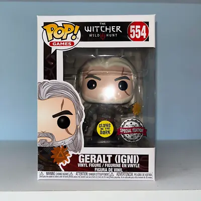 Buy Geralt Igni Exclusive #554 The Witcher Wild Hunt Funko Pop Vinyl Netflix Rare • 58£