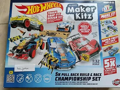 Buy BNIB Hot Wheels Bladez Maker Kitz 5 Pull Back Build & Race Championship Car Set • 29.50£