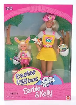 Buy 1997 Barbie Doll & Kelly (Shelly) Easter Egg Hunt Poison Set / Mattel 19014, NrfB • 58.50£