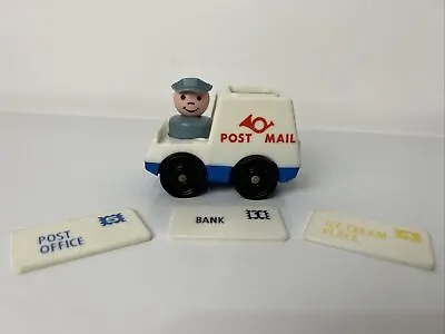 Buy Rare Fisher Price Little People Vintage Post Mail Van With Figure & 3 Letters • 15.99£