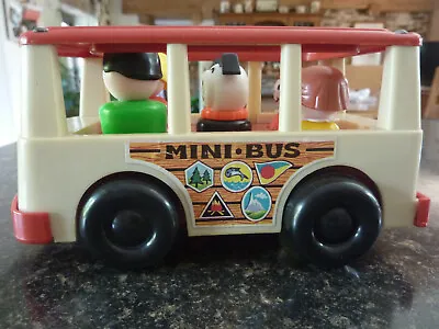 Buy Vintage Fisher Price Mini Bus & Family Of 4 Passengers + Their Dog. Collectible • 16.99£
