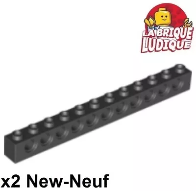 Buy LEGO Technic 2x Brick Brick 1x12 Hole Black/Black 3895 NEW • 2.30£