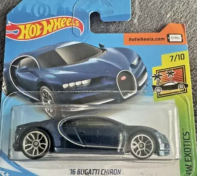 Buy Hot Wheels Mainline ‘16 2016 Bugatti Chiron Blue Exotics 2019 NEW SEALED • 17.99£