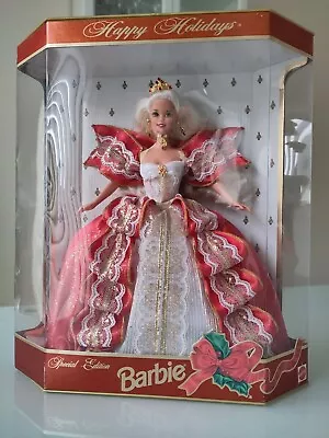 Buy Barbie 1997 Blonde Happy Holidays 10th Anniversary Special Edition 17832 NRFB • 70£