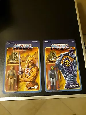 Buy Masters Of The Universe He-man & Skeletor Moc Super 7 Vintage 80's Style • 85.65£