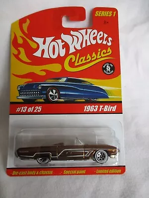 Buy Hot Wheels 2005 Classics Series 1, 1963 T-Bird Gold Chrome Sealed In Card • 3.99£
