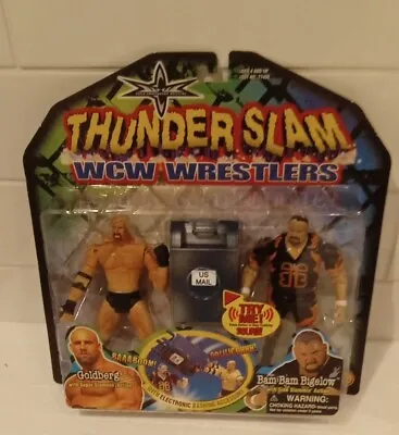 Buy Thunder Slam Set Goldberg Bigelow NWO WCW 1999 Toybiz Wrestling Figures WWE  NEW • 49£