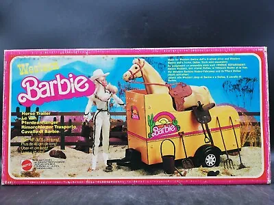 Buy BARBIE Western Horse Trailer Horse Van Rodeo Vehicle Mattel • 77.44£