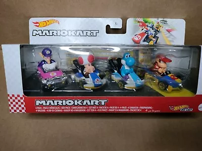 Buy Hot Wheels Mario Kart 4-Pack Waluigi, Toad, Blue Yoshi, Diddy Kong - Brand New ✅ • 19.99£