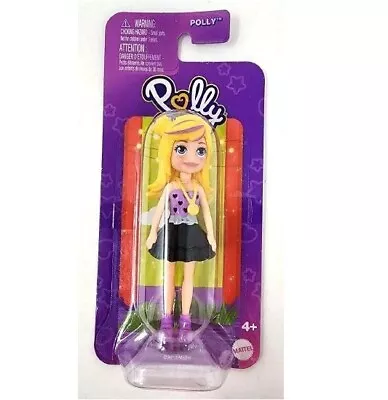Buy Mattel Polly Pocket - HRD57 - 8cm Mini Articulated Doll - Polly With Black Dress • 15.43£